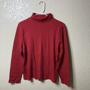 White Stag Turtleneck Womens 16/18 Snowflakes Red Long Sleeve Winter Holiday